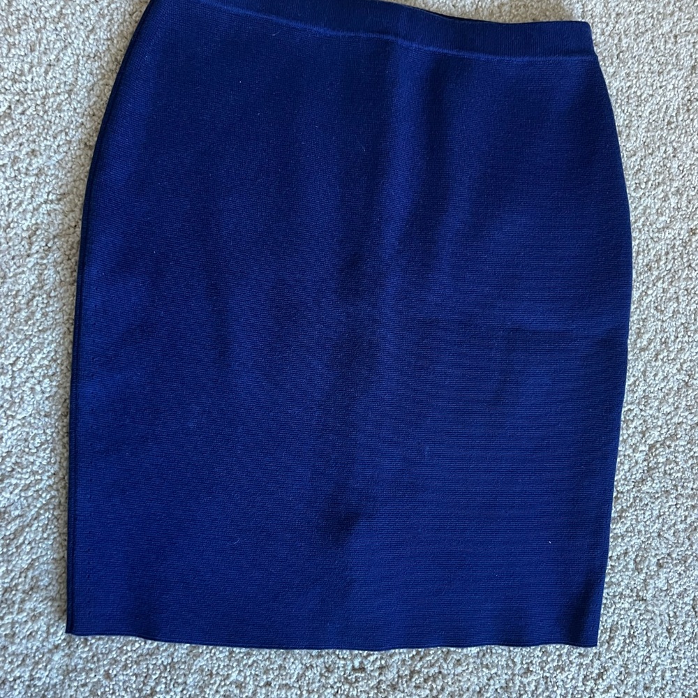 Cruciani Blue Pencil Skirt Knee-length Workwear